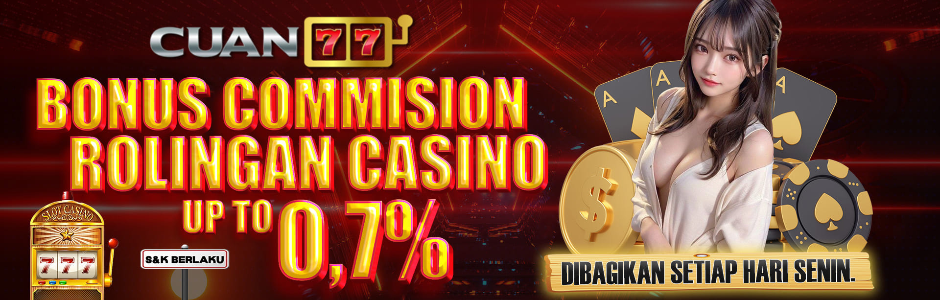 BONUS COMMISION ROLINGAN CASINO 0.7%