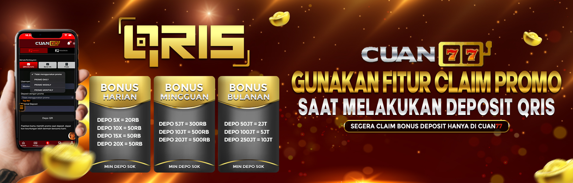 FITUR BONUS HARIAN HINGGA BULANAN