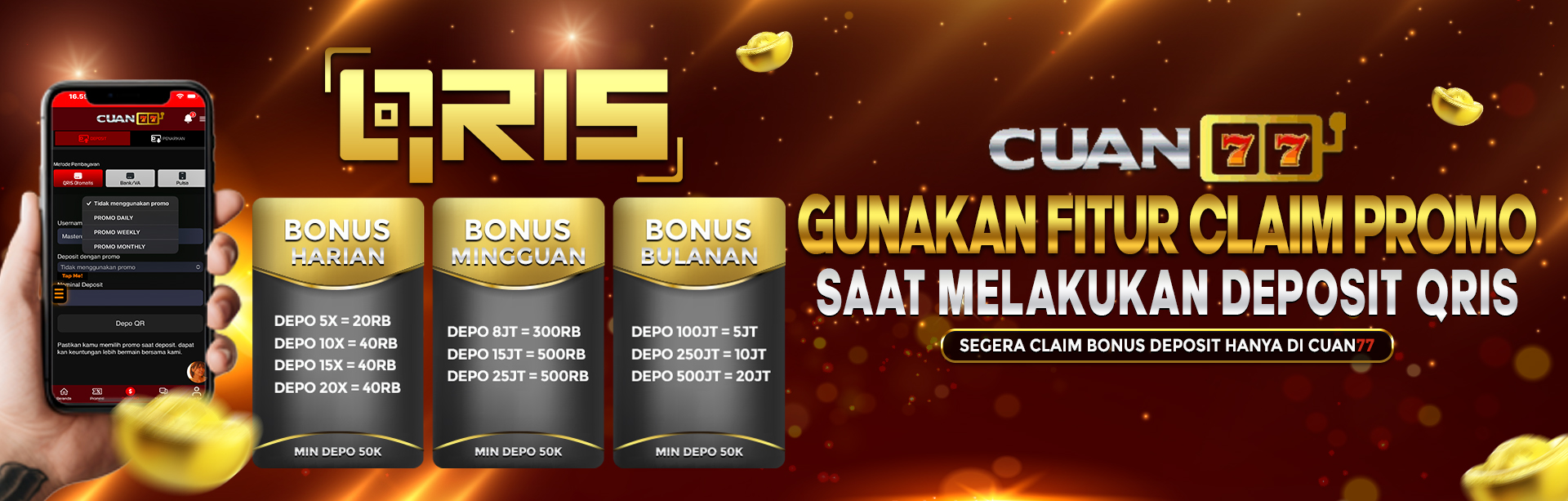 FITUR BONUS HARIAN HINGGA BULANAN